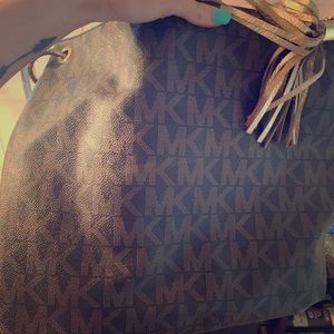 Authentic brown leather Michael kors hobo style
